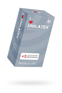 Презервативы Unilatex Ribbed 12+3 шт в подарок