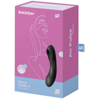 ВАКУУМ-ВОЛНОВОЙ БЕСКОНТАКТНЫЙ СТИМУЛЯТОР КЛИТОРА SATISFYER CURVY TRINITY 4, СИЛИКОН, ЧЁРНЫЙ