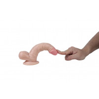 Реалистичный фаллоимитатор REAL с мошонкой на присоске, PVC, 17x3,5 см