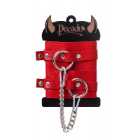 Оковы Pecado BDSM, мягкие с люверсами, натуральная кожа, красные