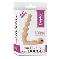 Страпон на пенис с вибрацией Doubl soft 6.5" телесный