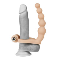 Страпон на пенис с вибрацией Doubl soft 6.5" телесный
