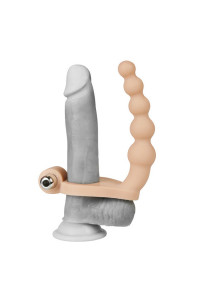 Страпон на пенис с вибрацией Doubl soft 6.5" телесный