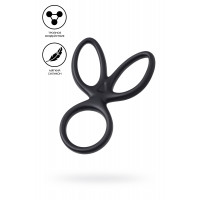 ТРОЙНОЕ КОЛЬЦО НА ПЕНИС A-TOYS KRAKEN, СИЛИКОН, ЧЕРНЫЙ, 10 СМ