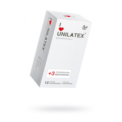 Презервативы Unilatex Ultrathin 12шт+3 шт в подарок