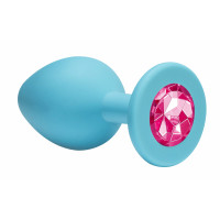 Анальная пробка Emotions Cutie Small Turquoise pink crystal