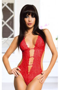 Beth - Боди c бантом сзади красное-M/L