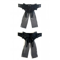 Эротические трусики Erolanta Lingerie Collection из стрейч-сетки с бантом, черные (42-44)