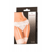 Эротический комплект Erolanta Lingerie Collection: пояс для чулок и трусики кружевные, белые (42-44)