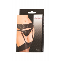 Эротический комплект Erolanta Lingerie Collection: пояс для чулок и трусики кружевные, черные (46-48