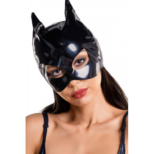 Маска кошки Glossy из материала Wetlook, черный, OS