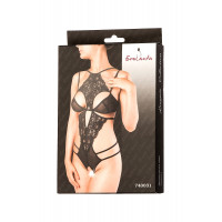 Эротическое боди Erolanta Lingerie Collection с кружевным жабо, черное (46-48)