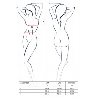 Костюм зайки (шорты с подтяжками, топ и ушки) Passion Erotic Line Malloy, черно-белый, S/M