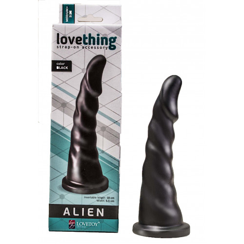 Насадка для страпона Lovething Alien Black 130303ru