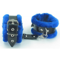 Синие оковы на ноги с мехом BDSM Light 720003ars